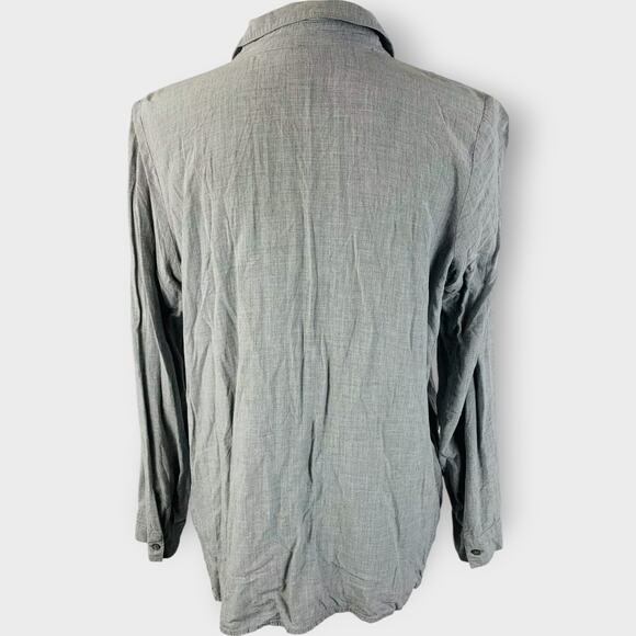 J. Jill Button Down Long Sleeve Gray Career Stretch Rayon Neutral Size Medium - Picture 2 of 7
